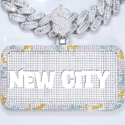 CUSTOM LETTER NECKLACE 3D COLORFUL SQUARE