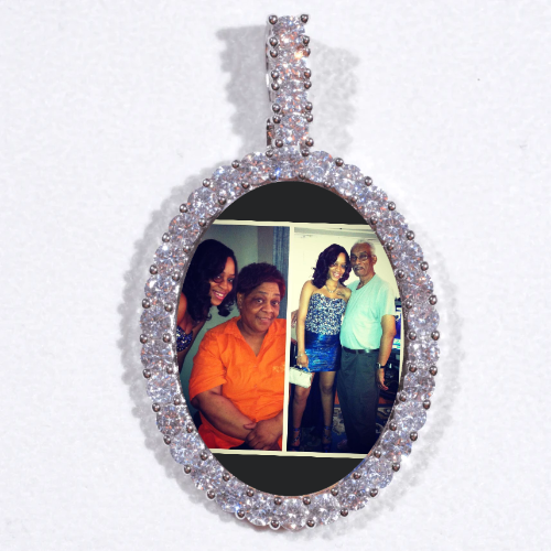 Large 3D Oval Custom Picture Pendant