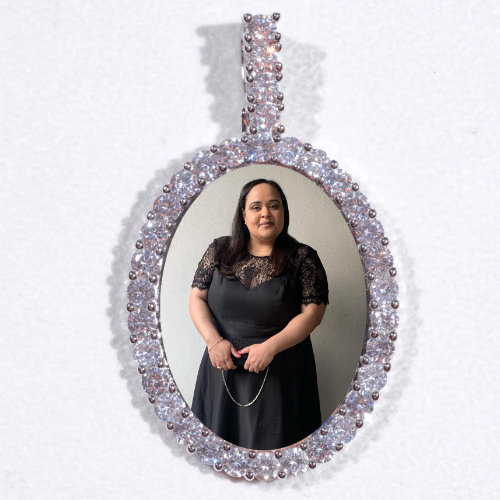 Large 3D Oval Custom Picture Pendant