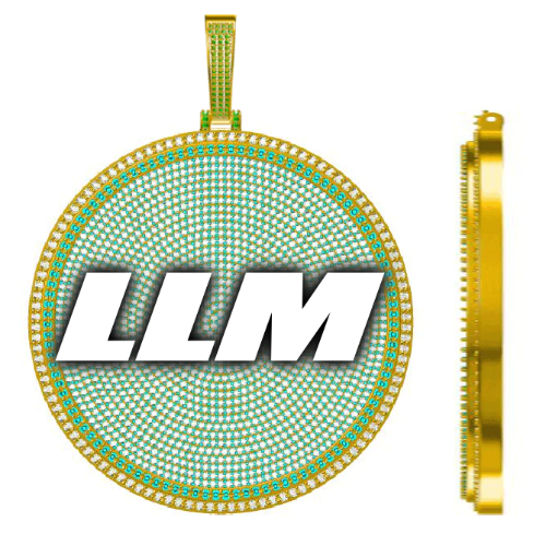 CUSTOM LETTER NECKLACE 3D BIG DISC