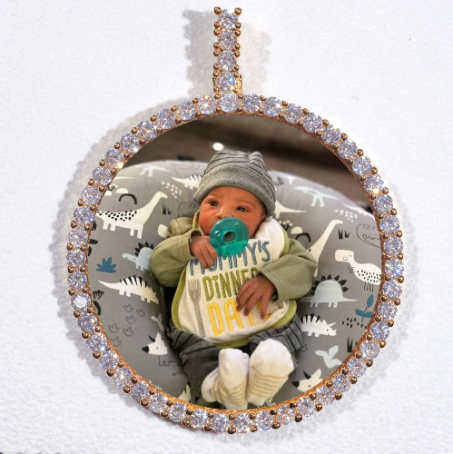LARGE 3D CIRCLE CUSTOM PICTURE PENDANT