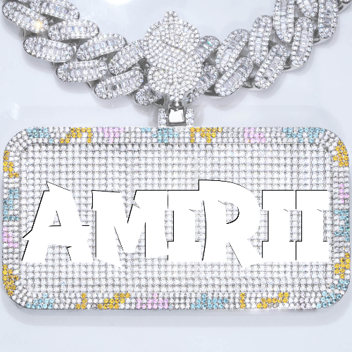 CUSTOM LETTER NECKLACE 3D COLORFUL SQUARE