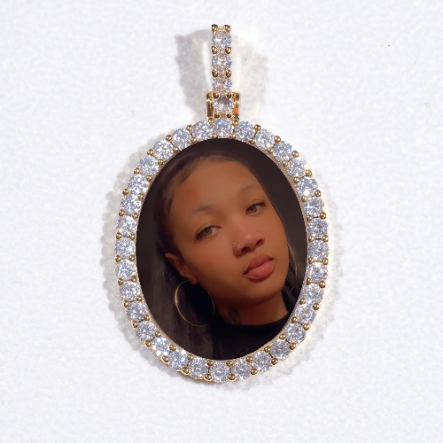 3D Oval Custom Picture Pendant