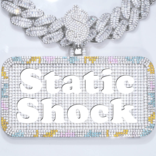 CUSTOM LETTER NECKLACE 3D COLORFUL SQUARE
