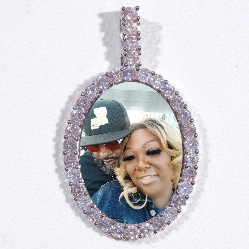 Large 3D Oval Custom Picture Pendant