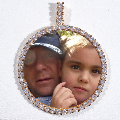 LARGE 3D CIRCLE CUSTOM PICTURE PENDANT