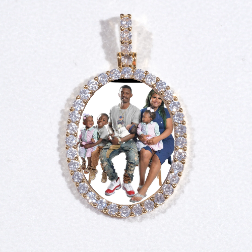3D Oval Custom Picture Pendant