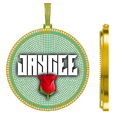 CUSTOM LETTER NECKLACE 3D BIG DISC