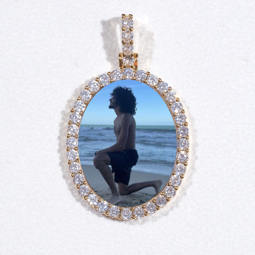3D Oval Custom Picture Pendant