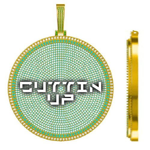 CUSTOM LETTER NECKLACE 3D BIG DISC