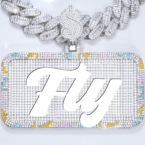 CUSTOM LETTER NECKLACE 3D COLORFUL SQUARE