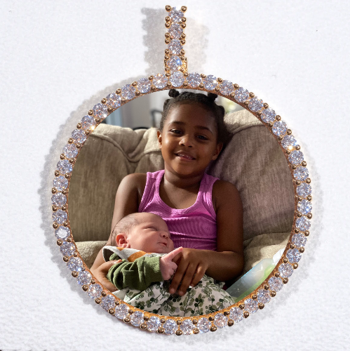 LARGE 3D CIRCLE CUSTOM PICTURE PENDANT