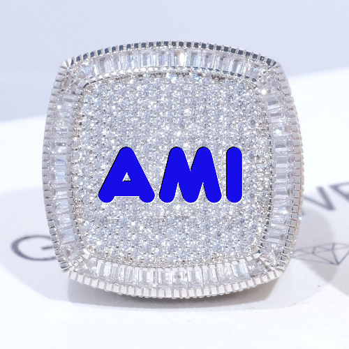 CUSTOM LETTER 3D ICED RING