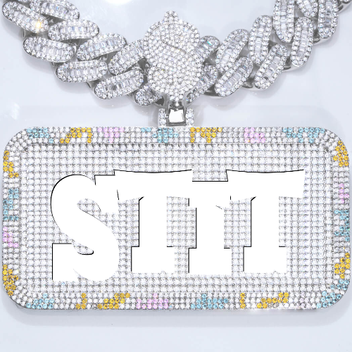 CUSTOM LETTER NECKLACE 3D COLORFUL SQUARE