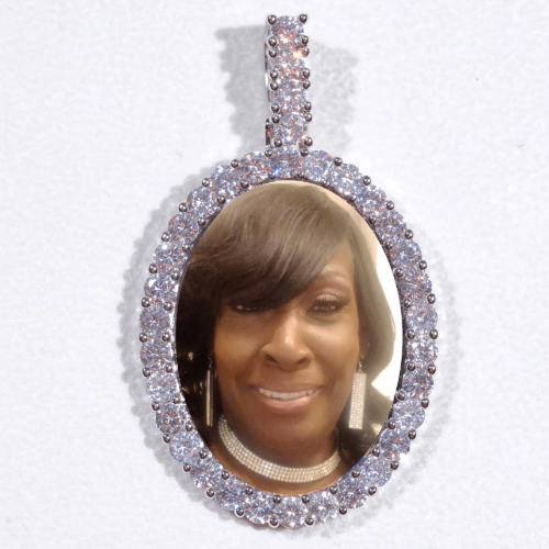Large 3D Oval Custom Picture Pendant