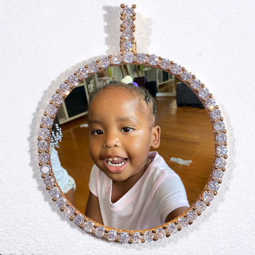 LARGE 3D CIRCLE CUSTOM PICTURE PENDANT