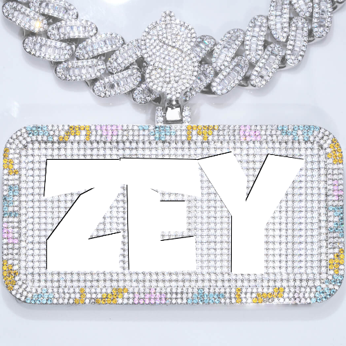 CUSTOM LETTER NECKLACE 3D COLORFUL SQUARE