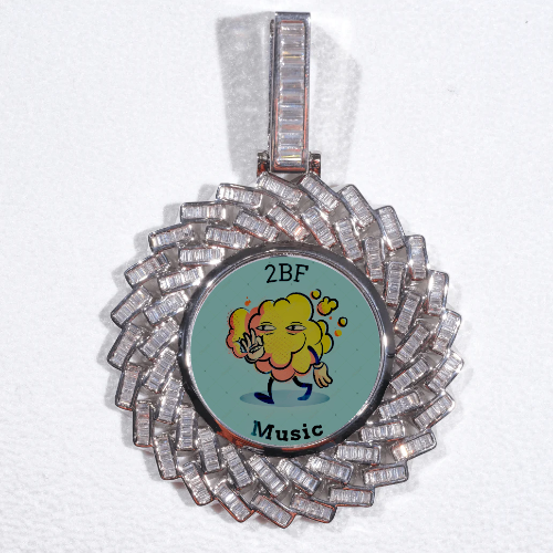 Large 3D Baguette Custom Picture Pendant