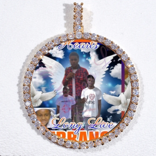 LARGE 3D CIRCLE CUSTOM PICTURE PENDANT