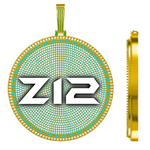 CUSTOM LETTER NECKLACE 3D BIG DISC