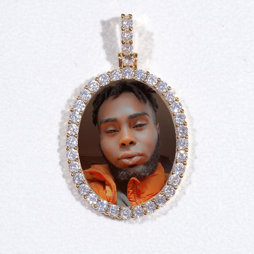 3D Oval Custom Picture Pendant