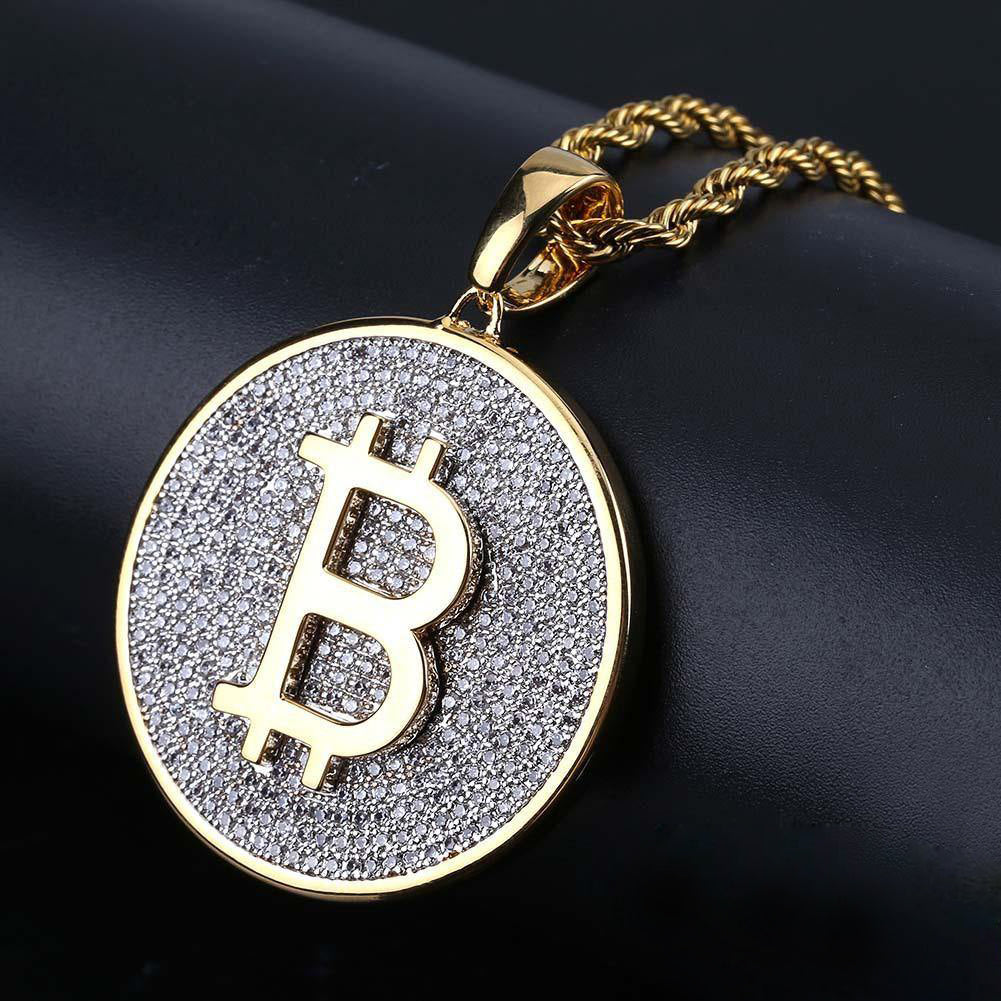 Two-tone Iced 31mm CZ  Cuban Link  Pendant In Yellow Gold-Plated