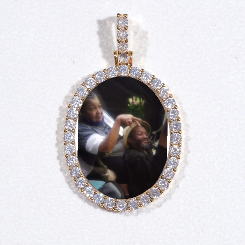 3D Oval Custom Picture Pendant