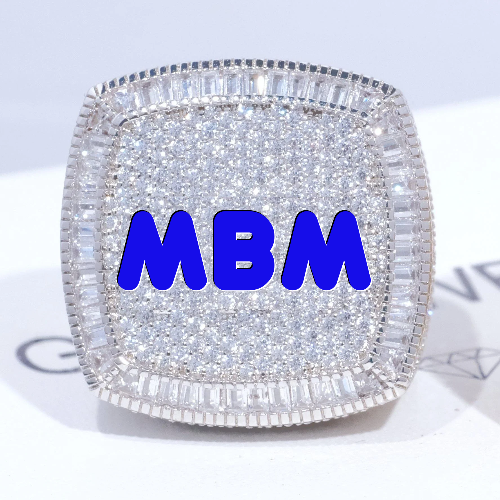 CUSTOM LETTER 3D ICED RING