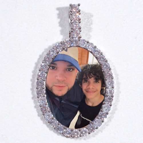 Large 3D Oval Custom Picture Pendant