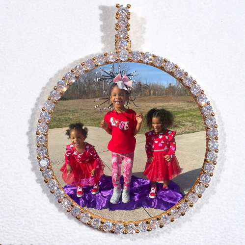 LARGE 3D CIRCLE CUSTOM PICTURE PENDANT