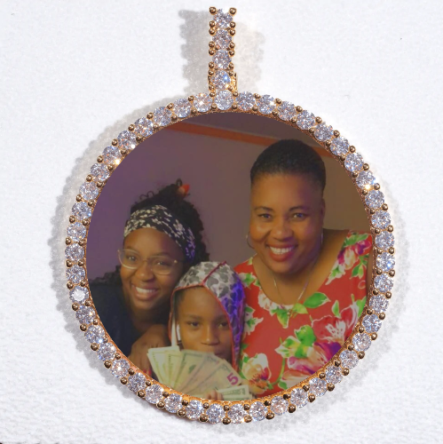 LARGE 3D CIRCLE CUSTOM PICTURE PENDANT