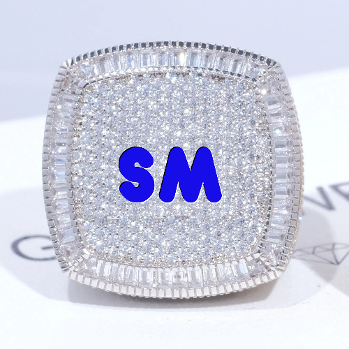 CUSTOM LETTER 3D ICED RING