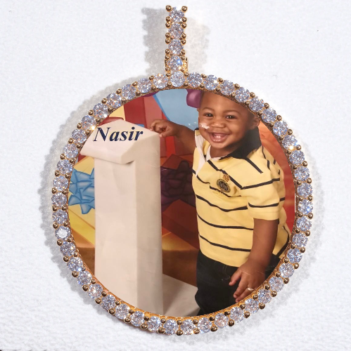 LARGE 3D CIRCLE CUSTOM PICTURE PENDANT