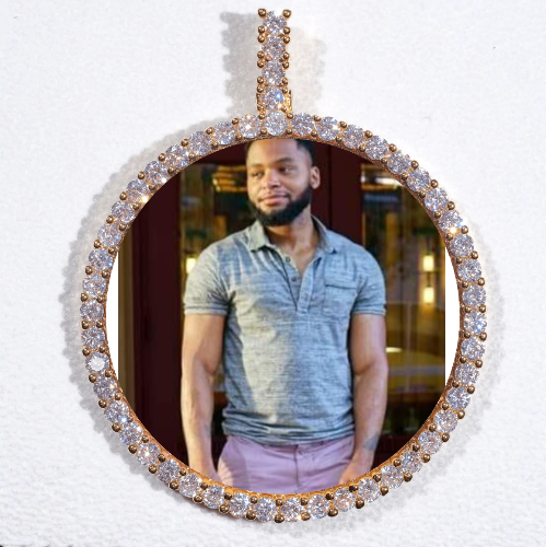 LARGE 3D CIRCLE CUSTOM PICTURE PENDANT