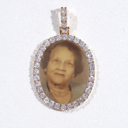 3D Oval Custom Picture Pendant