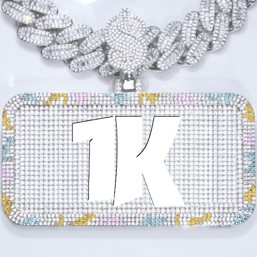 CUSTOM LETTER NECKLACE 3D COLORFUL SQUARE
