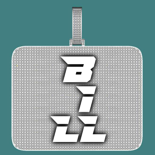 CUSTOM LETTER NECKLACE 3D BIG SQUARE