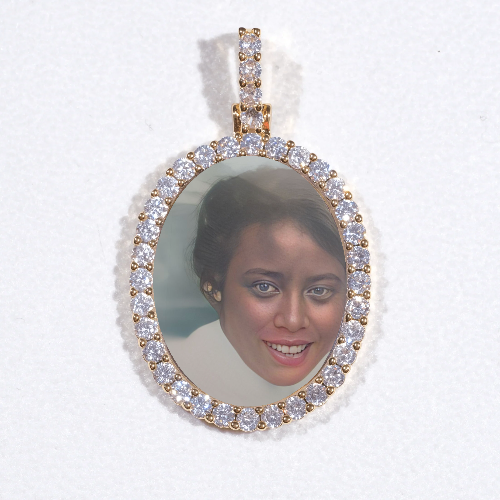 3D Oval Custom Picture Pendant