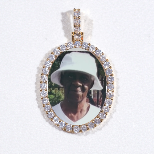 3D Oval Custom Picture Pendant