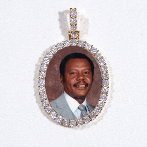 3D Oval Custom Picture Pendant