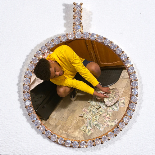 LARGE 3D CIRCLE CUSTOM PICTURE PENDANT