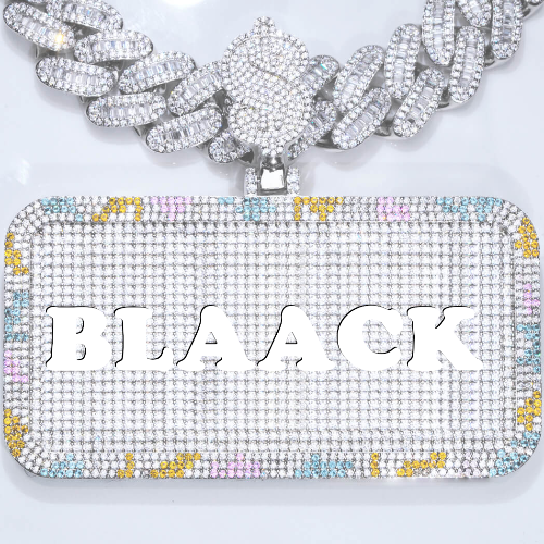 CUSTOM LETTER NECKLACE 3D COLORFUL SQUARE