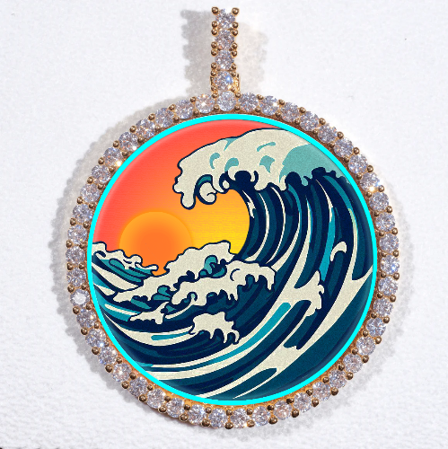 LARGE 3D CIRCLE CUSTOM PICTURE PENDANT