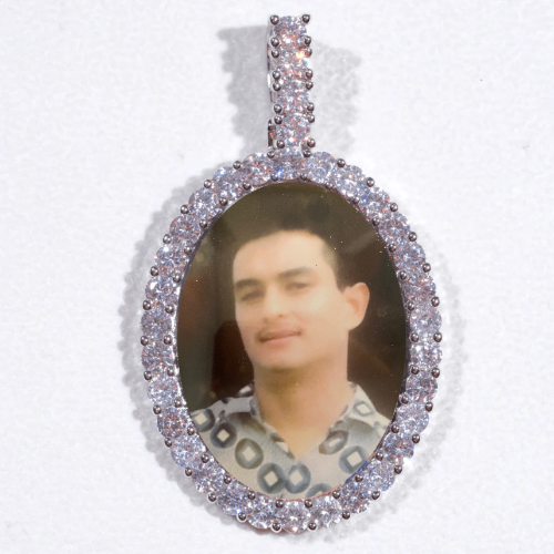 Large 3D Oval Custom Picture Pendant