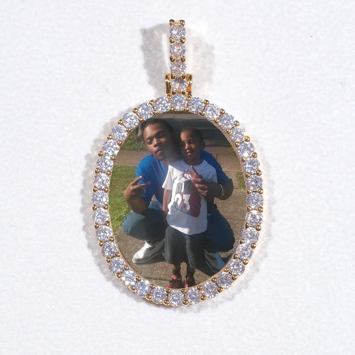 3D Oval Custom Picture Pendant