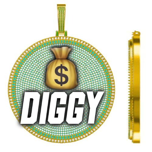 CUSTOM LETTER NECKLACE 3D BIG DISC