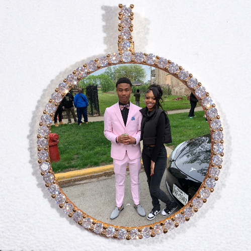 LARGE 3D CIRCLE CUSTOM PICTURE PENDANT