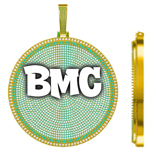 CUSTOM LETTER NECKLACE 3D BIG DISC
