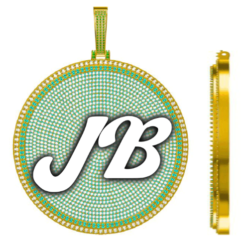 CUSTOM LETTER NECKLACE 3D BIG DISC
