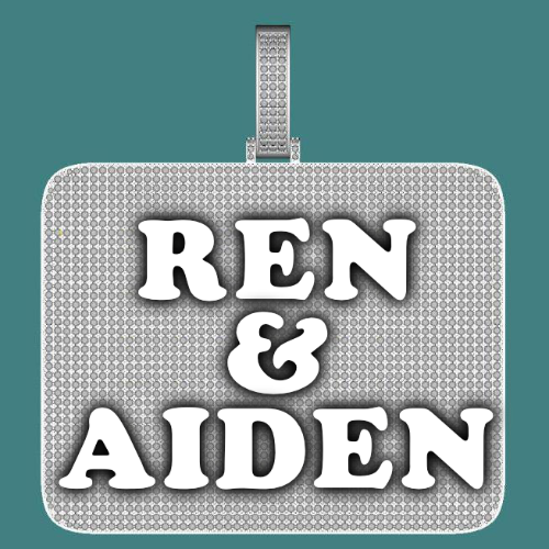 CUSTOM LETTER NECKLACE 3D BIG SQUARE